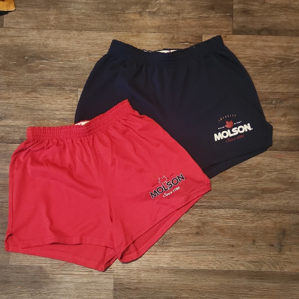 Lot Of 2 Vintage Y2K Molson Shorts - Size Large Junior Fit